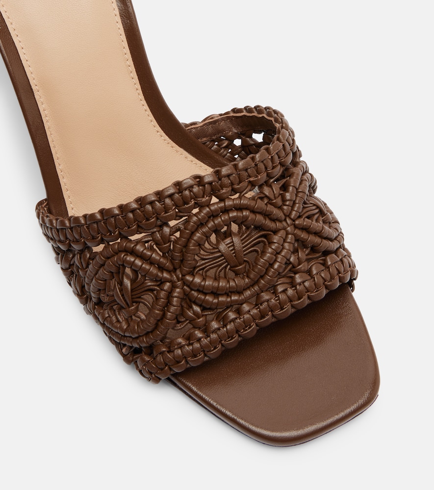  Veronica Beard Veronica Beard Ellen Macramã© Leather Wedge Mules 