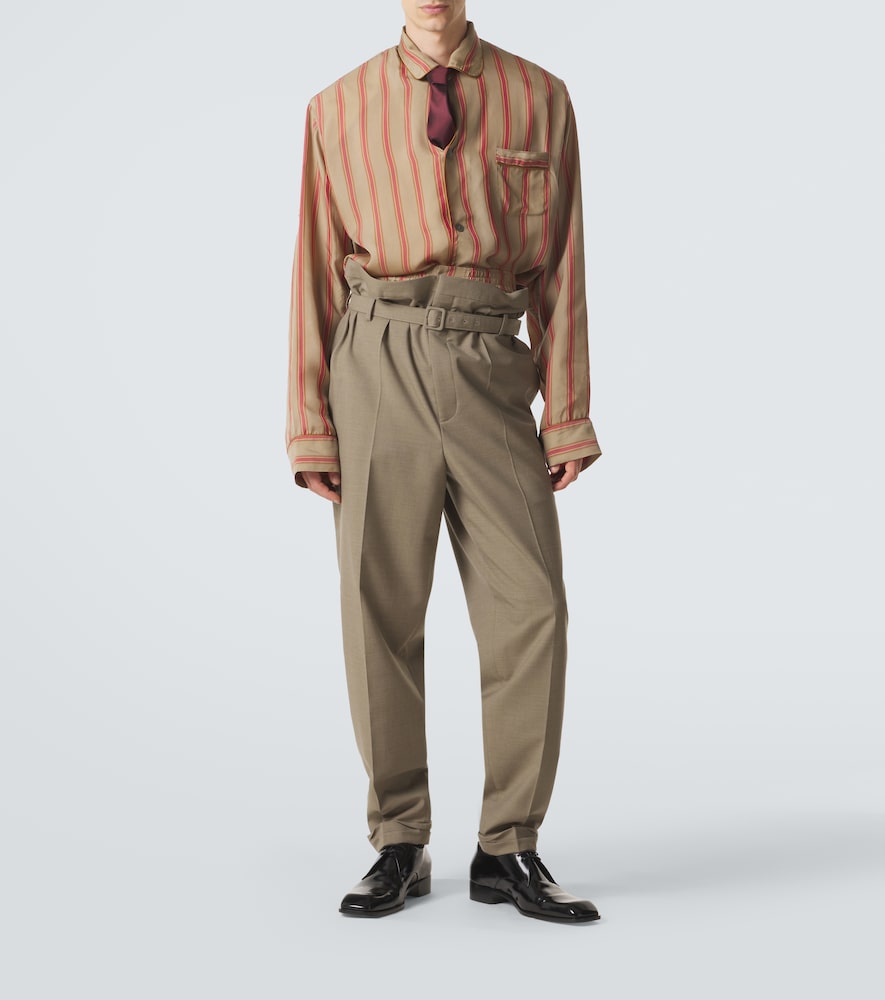  Saint Laurent Saint Laurent Striped Twill Shorts 