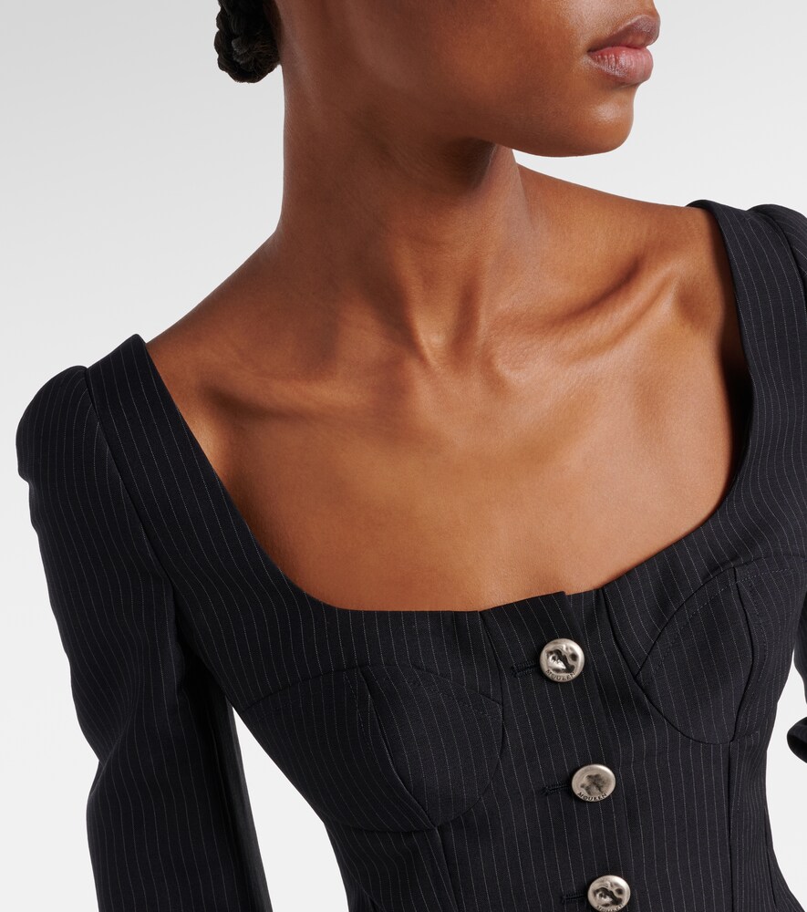  Mcqueen Mcqueen Chalk Stripe Wool And Mohair Bustier Top 