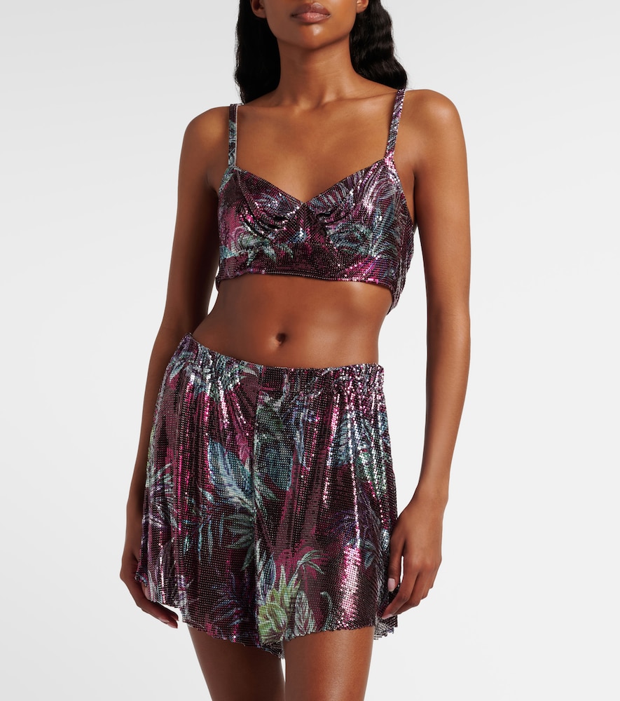  Rabanne Rabanne Floral Chainmail Crop Top 