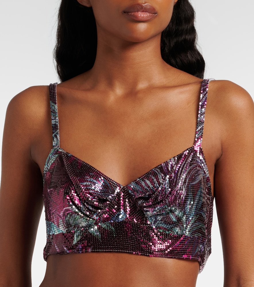  Rabanne Rabanne Floral Chainmail Crop Top 