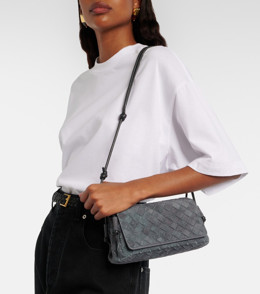 Bottega Veneta Notturno Intrecciato suede crossbody bag