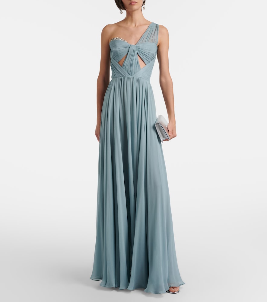 The New Arrivals Ilkyaz Ozel Sahra embellished draped silk gown