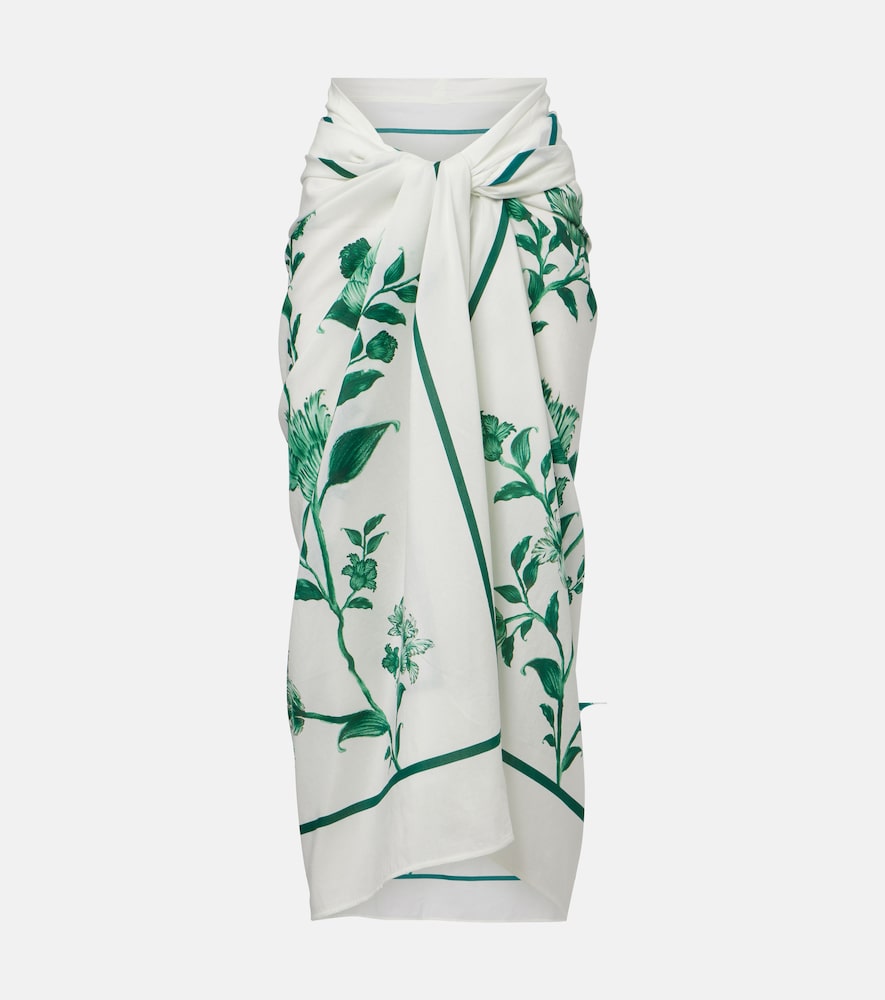 Agua by Agua Bendita Lavanda floral cotton and silk beach cover-up