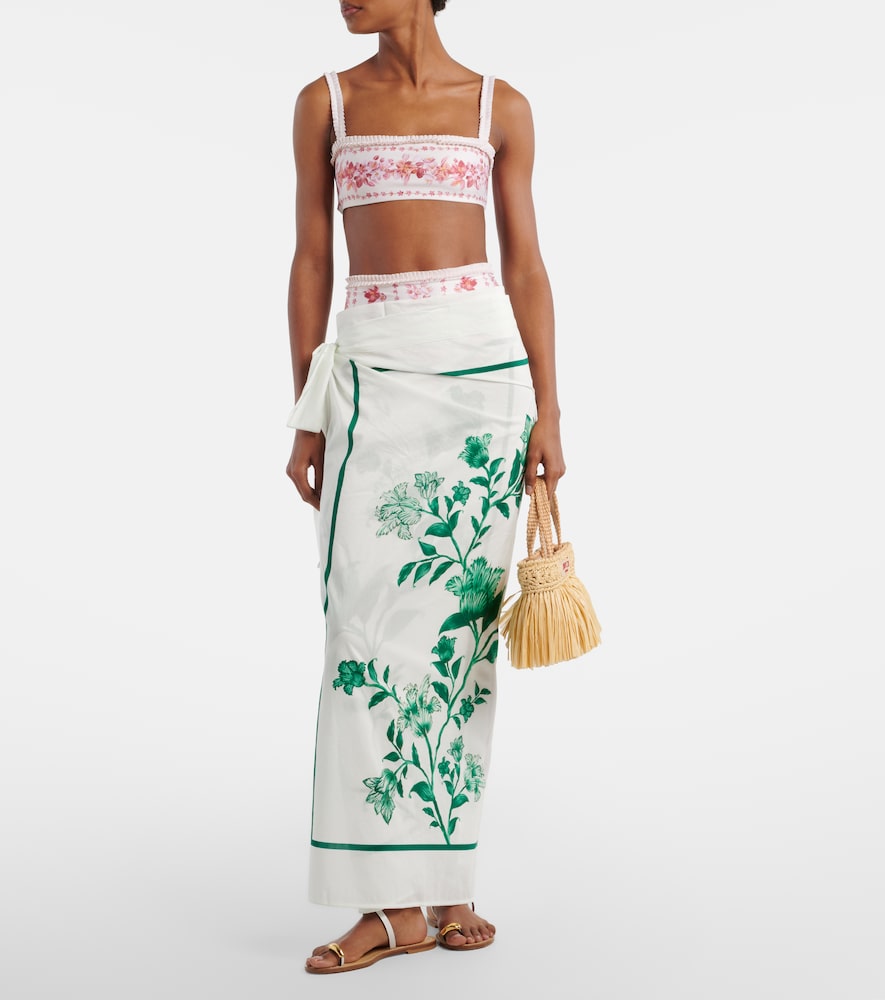 Agua by Agua Bendita Lavanda floral cotton and silk beach cover-up