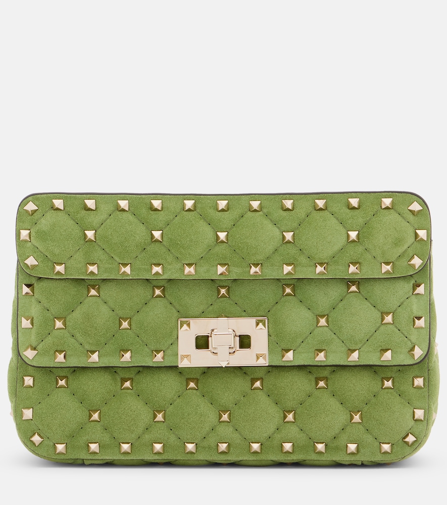 Borsa a mano Rockstud Spike Small in suede