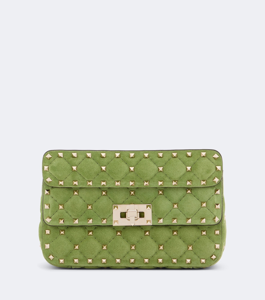 Valentino Garavani Women's Green Rockstud Spike Small Suede Top-Handle Bag - Mytheresa - Image 1
