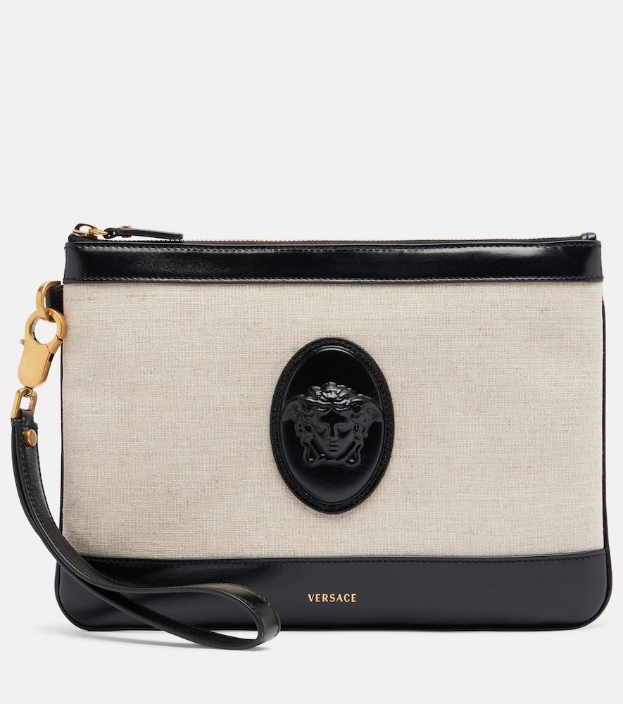 Versace Rivière leather-trimmed canvas pouch | Thumbnail 6 Versace Rivière leather-trimmed canvas pouch | Thumbnail 6