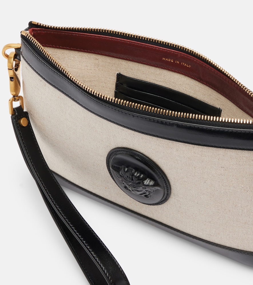  Versace Versace Clutch Rivière Aus Canvas Mit Leder 