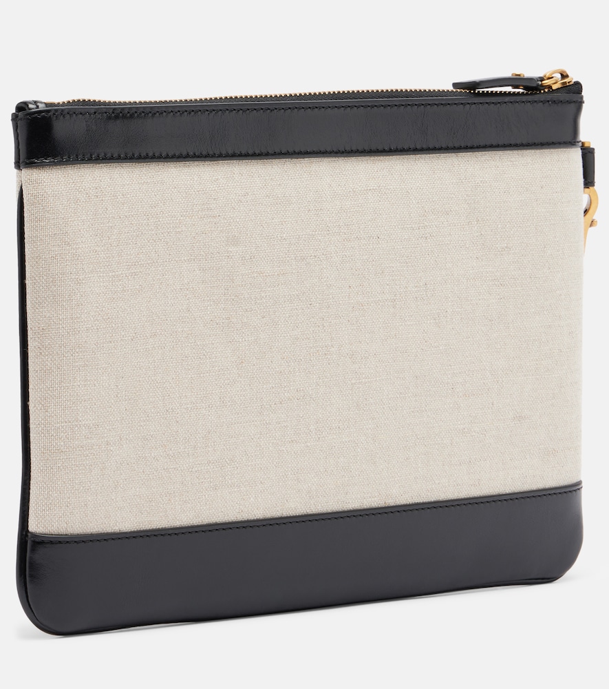 Versace Versace Clutch Rivière Aus Canvas Mit Leder 