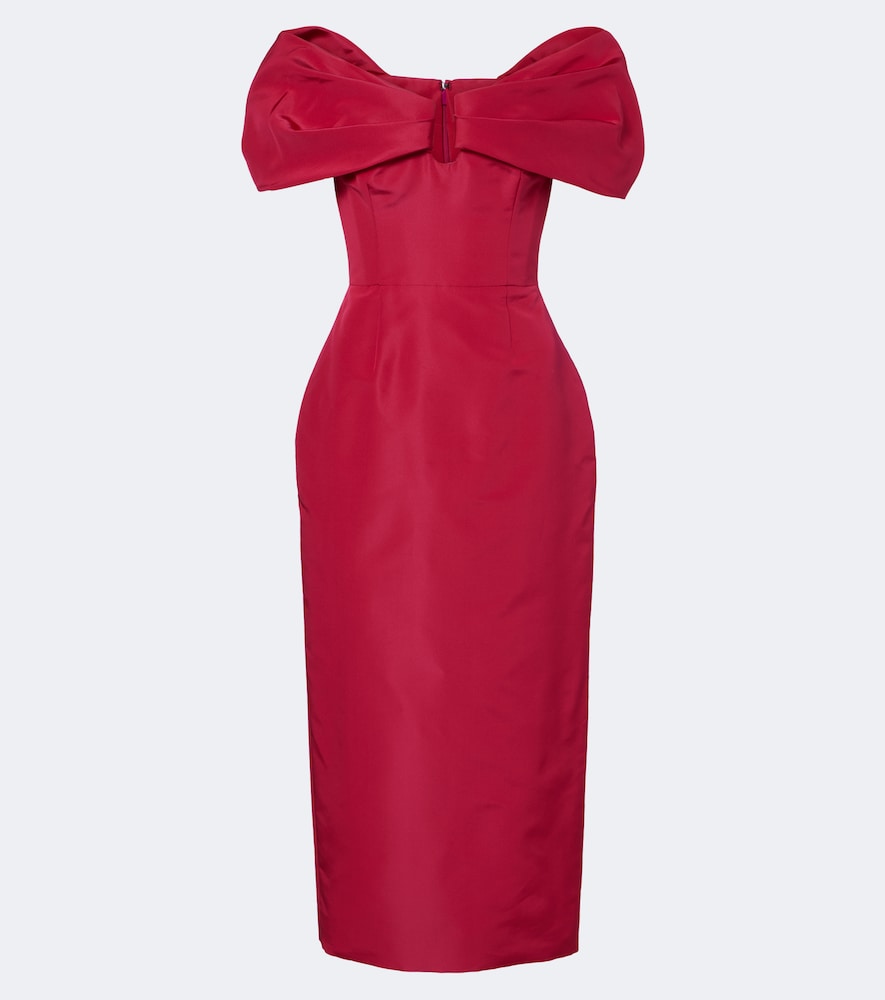 Abito da cocktail off-shoulder in seta