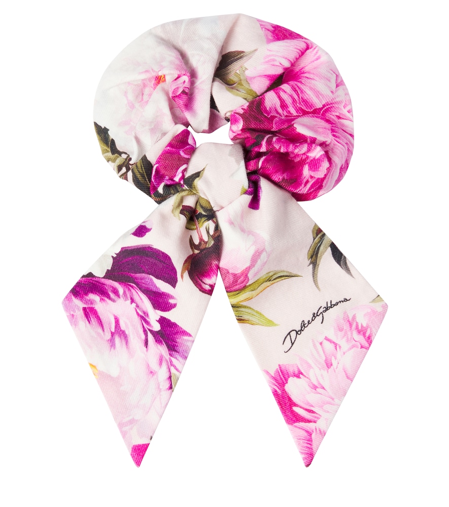 Scrunchie in cotone con stampa floreale