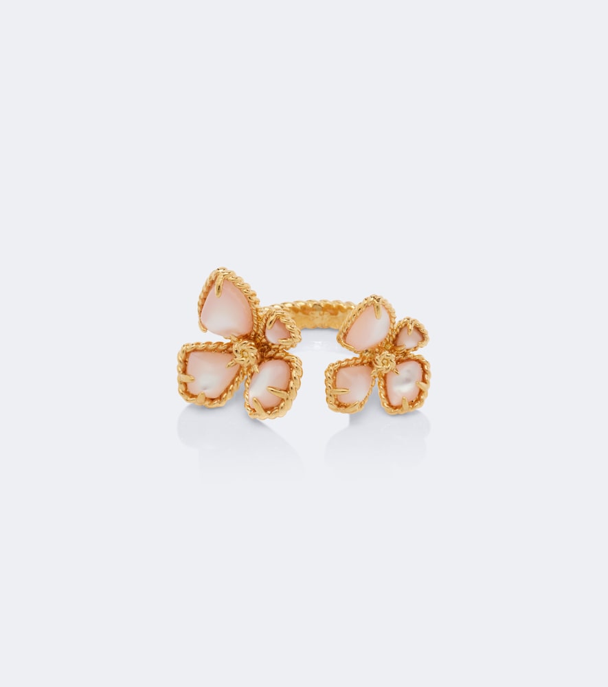 Anello Bloom Toi Et Moi bagnato oro con madreperla