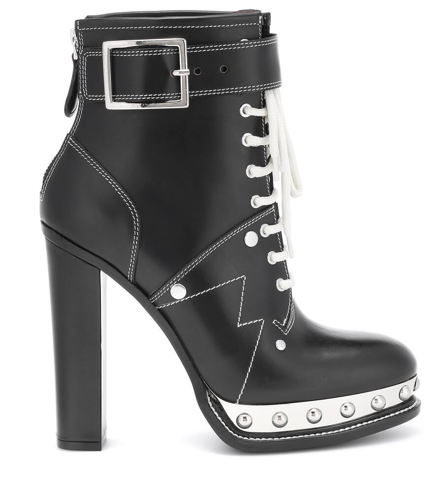 ALEXANDER MCQUEEN Leather ankle boots,P00410348