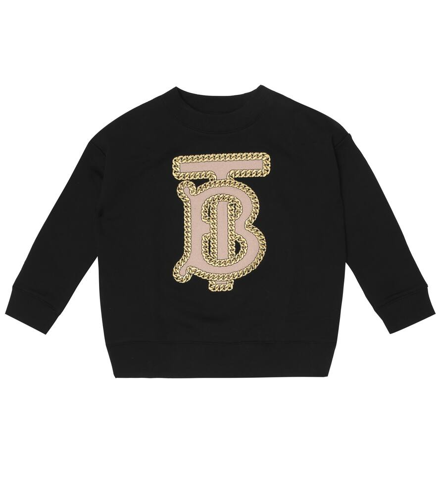 Click to view more detailed imagery on our partner's website Burberry Kids' Chain Tb Monogram Logo Cotton Sweatshirt In Black