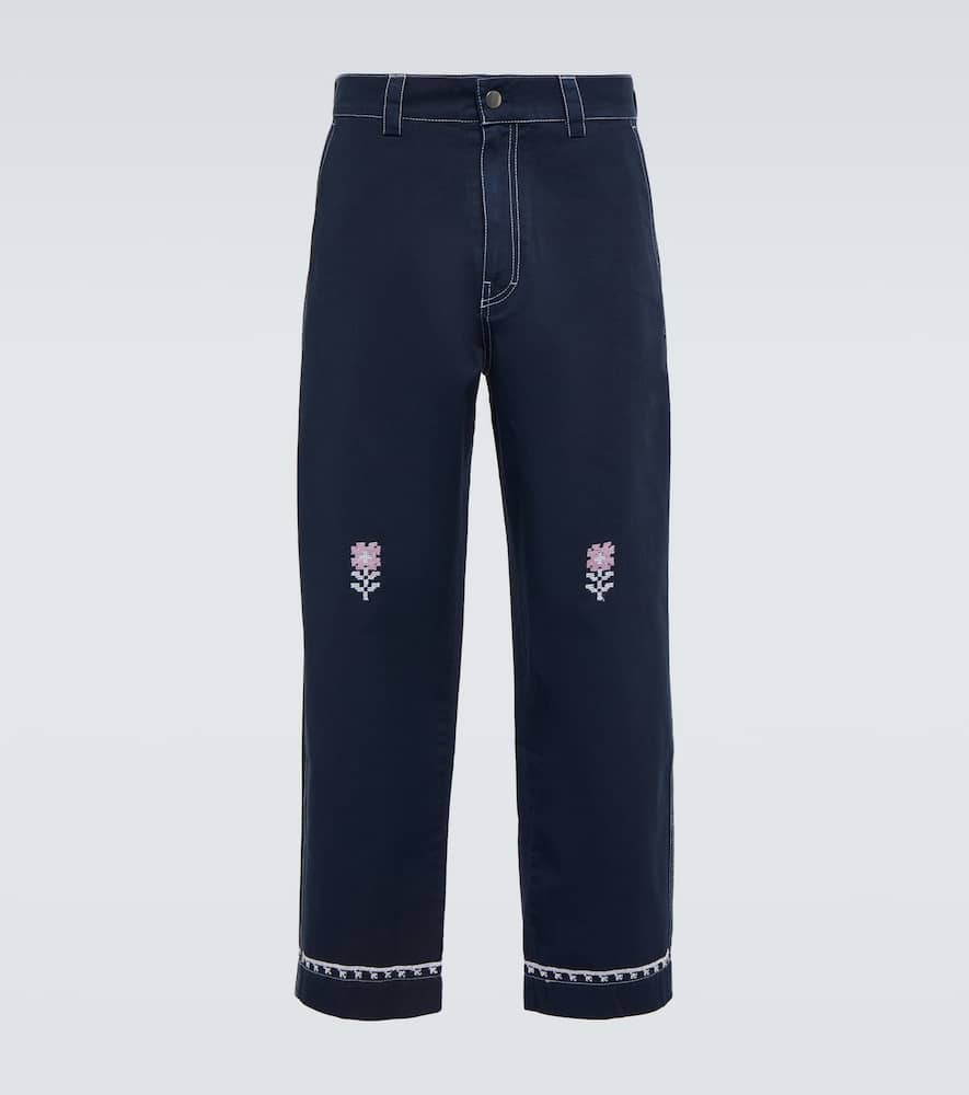 Adish Embroidered cotton drill chinos