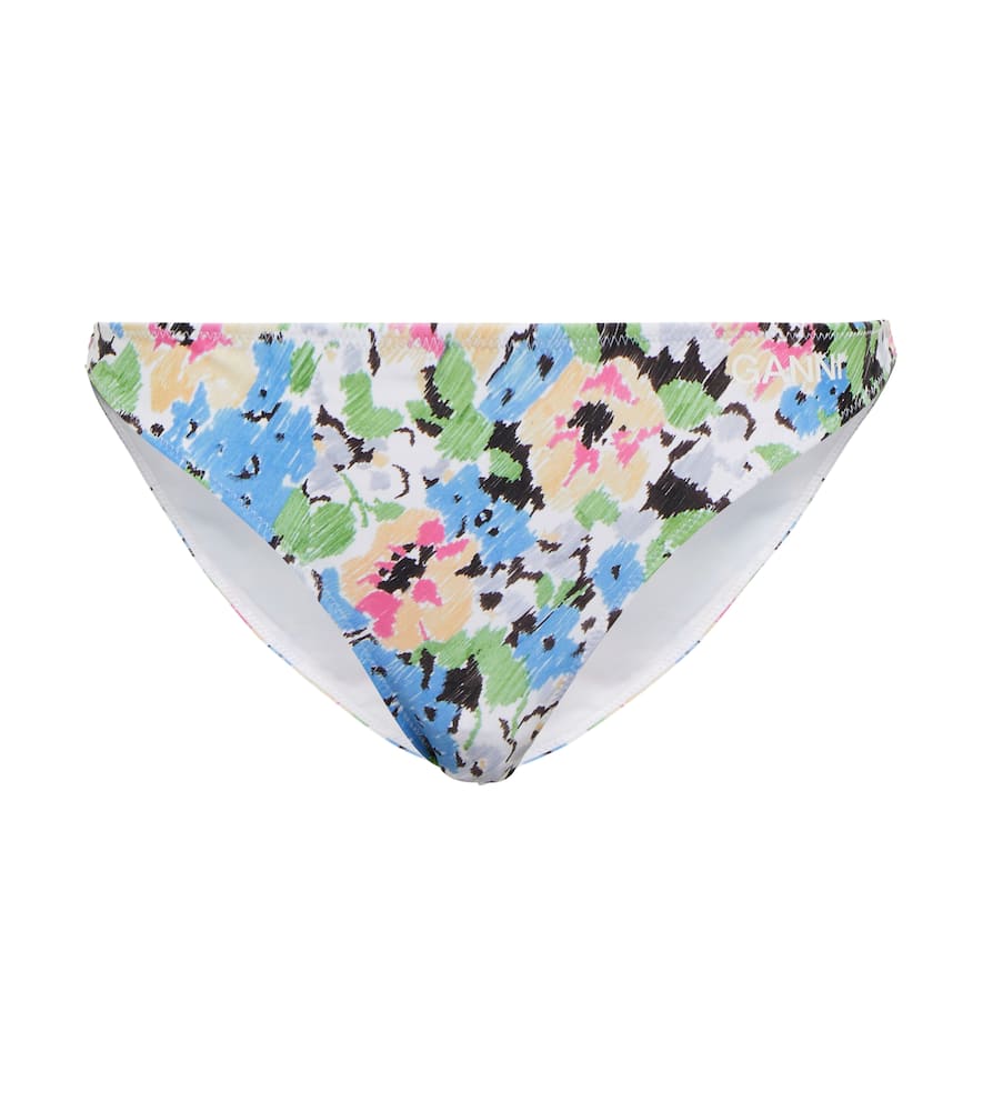 Ganni Floral low-rise bikini bottoms