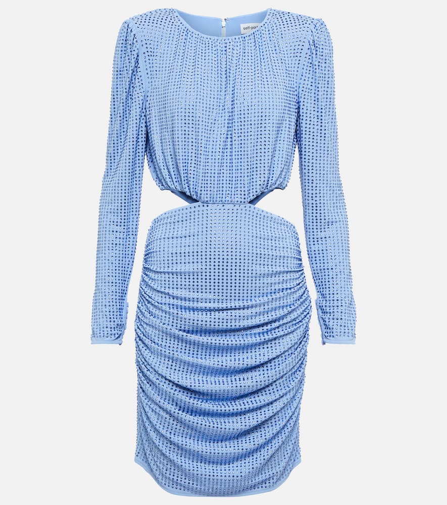 Self-Portrait Embellished cutout jersey minidress