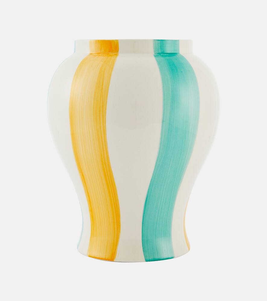 Hay Sobremesa Stripe Vase-large-green And Yellow