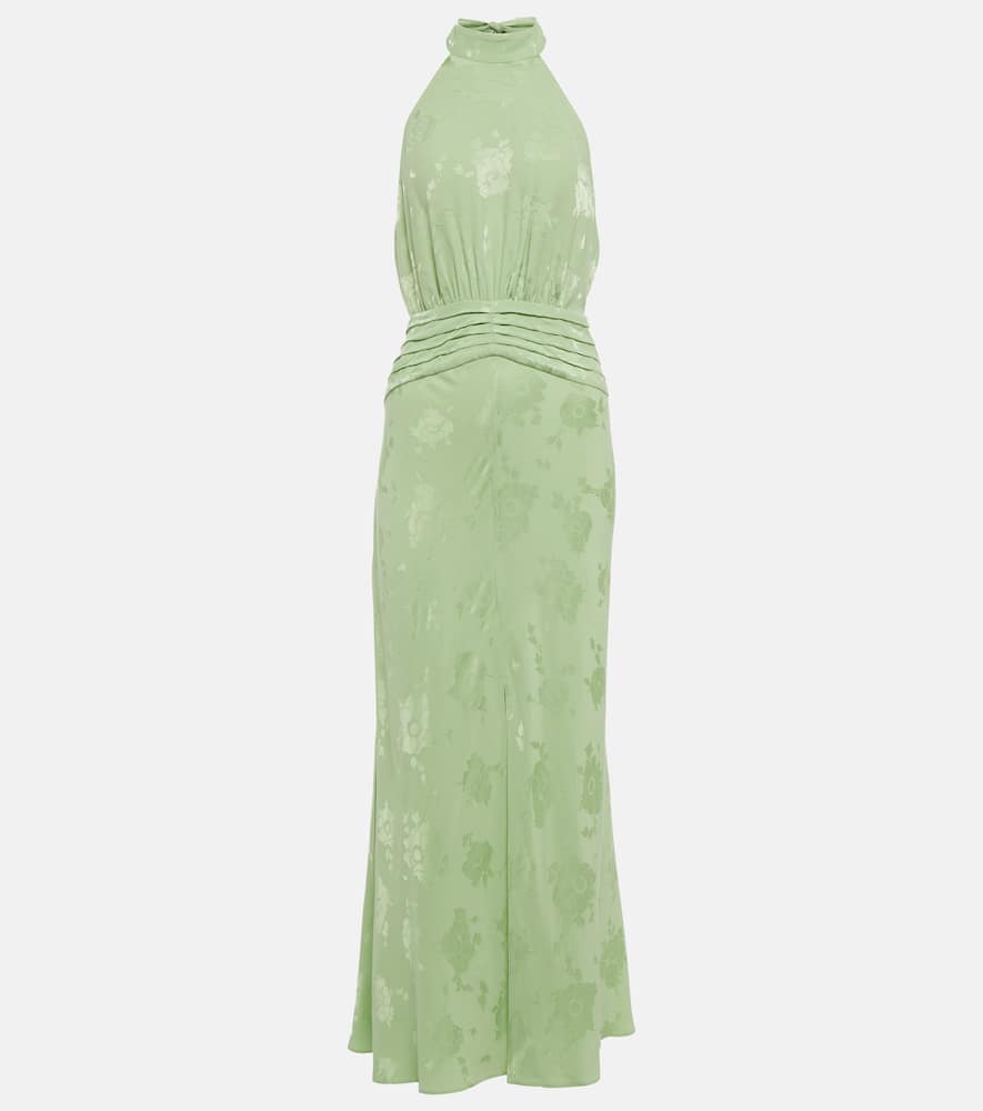 Rixo Kendra floral halterneck dress
