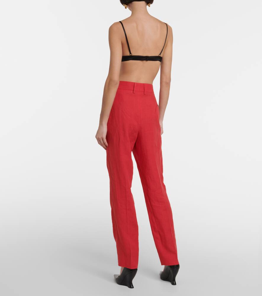 Shop Blazé Milano Banker High-rise Straight Pants In Red