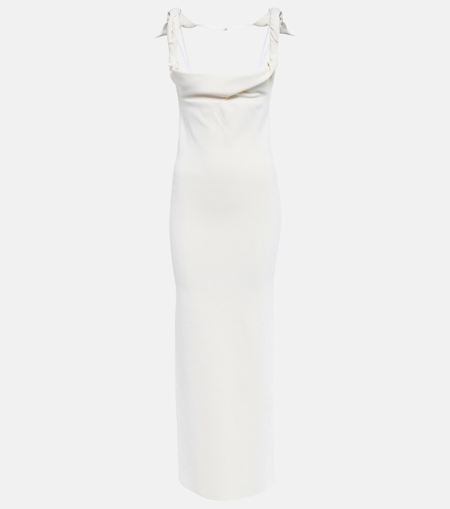 jacquemus alca knit maxi dress JACQUEMUS Alca Twisted-Strap Ribbed-Knit Maxi Dress