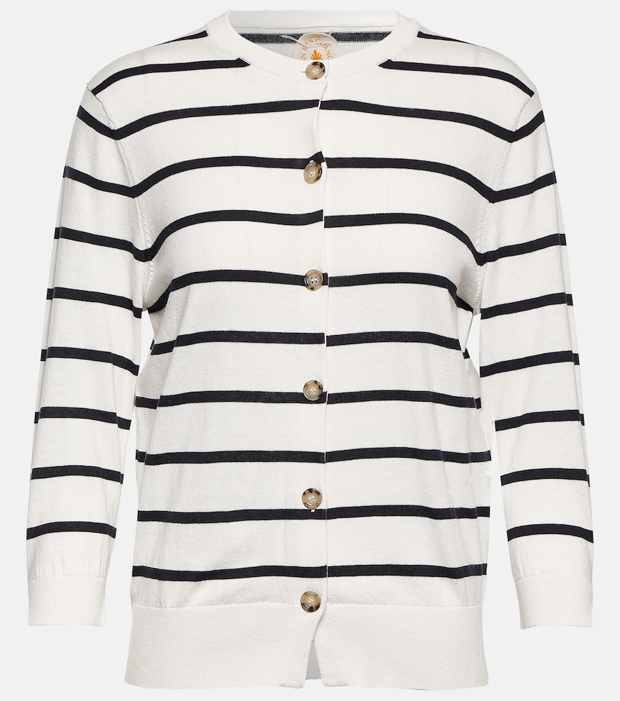 Jardin des Orangers Striped cotton and cashmere cardigan