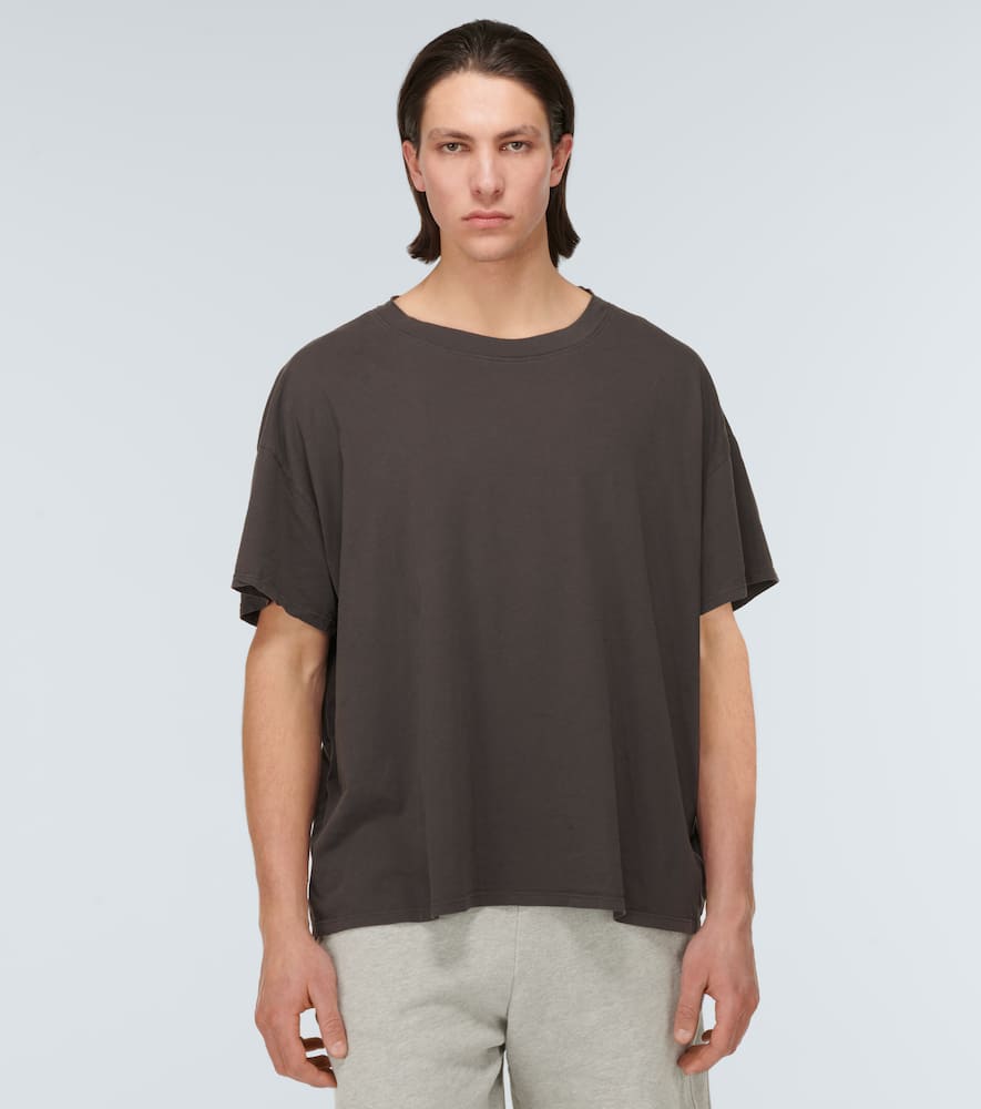 Les Tien Inside Out Garment-dyed Combed Cotton-jersey T-shirt In Vintage Black