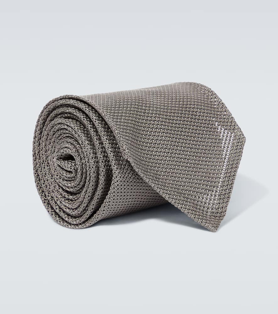 Thom Sweeney Silk Tie In Grey