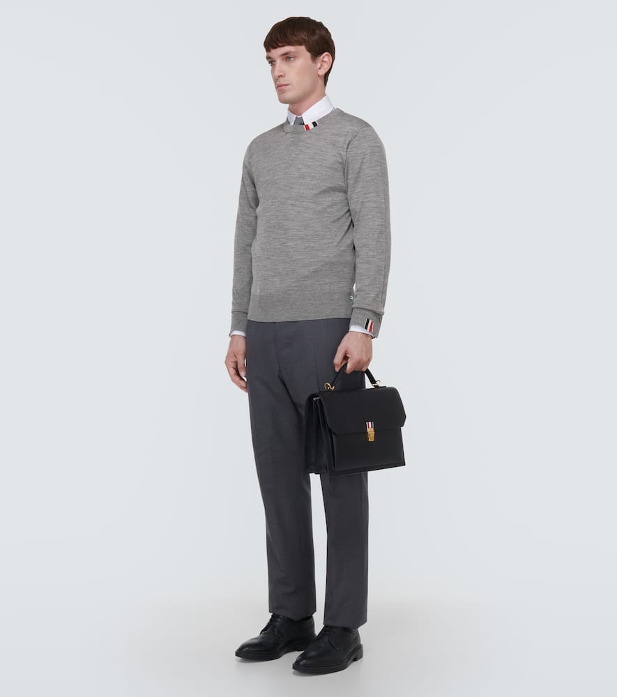 Thom Browne Grey Wool Sweater In Grey