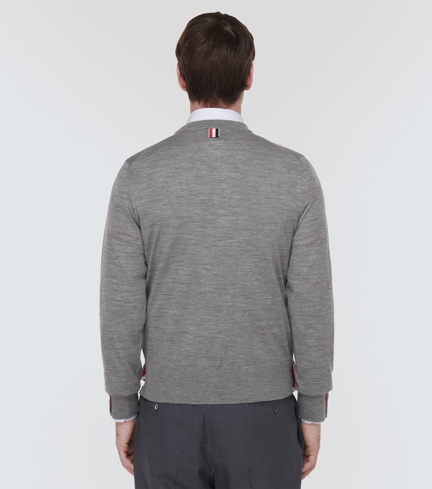 Thom Browne Grey Wool Sweater In Grey