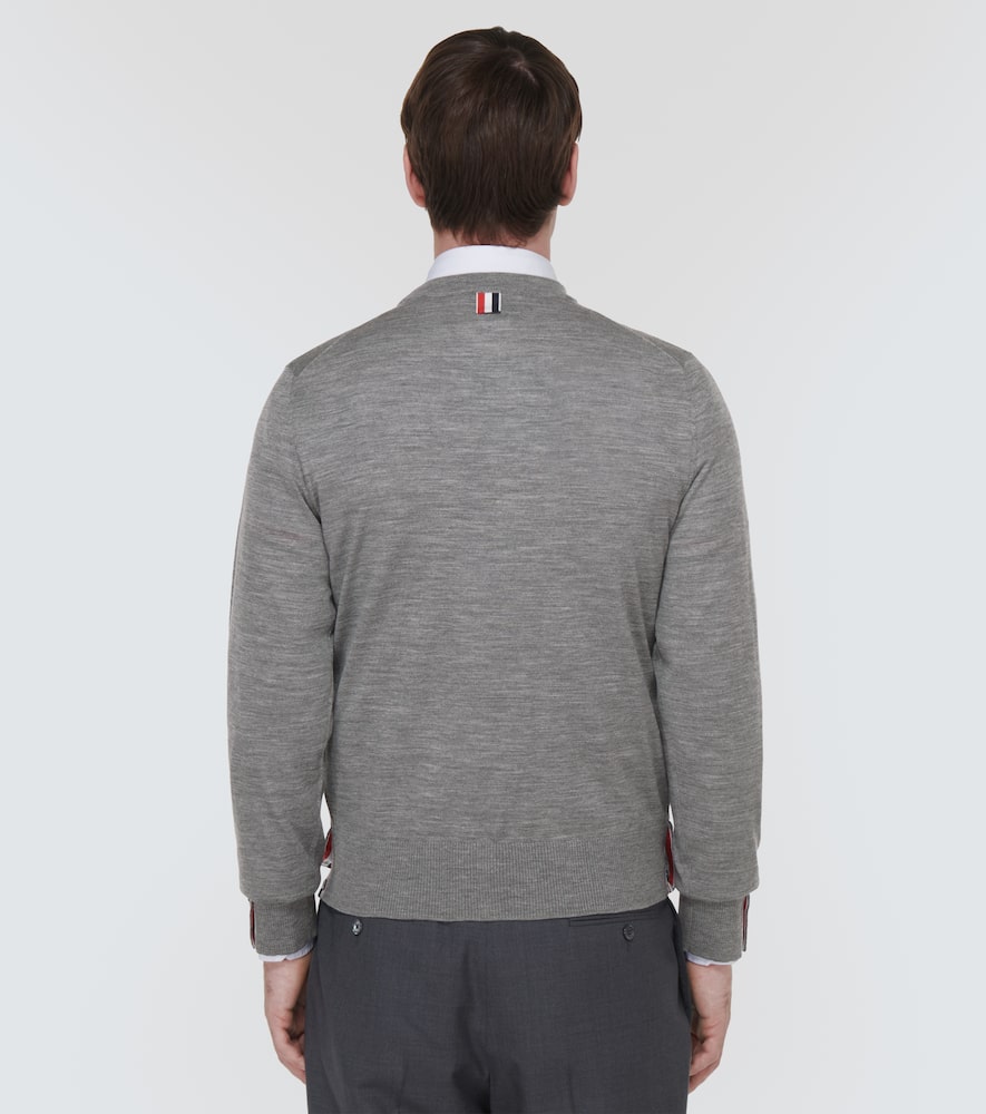 Shop Thom Browne Wool Jersey Sweater In Grey