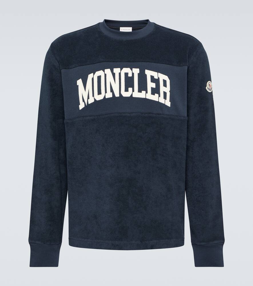 Moncler Embroidered cotton terry sweatshirt