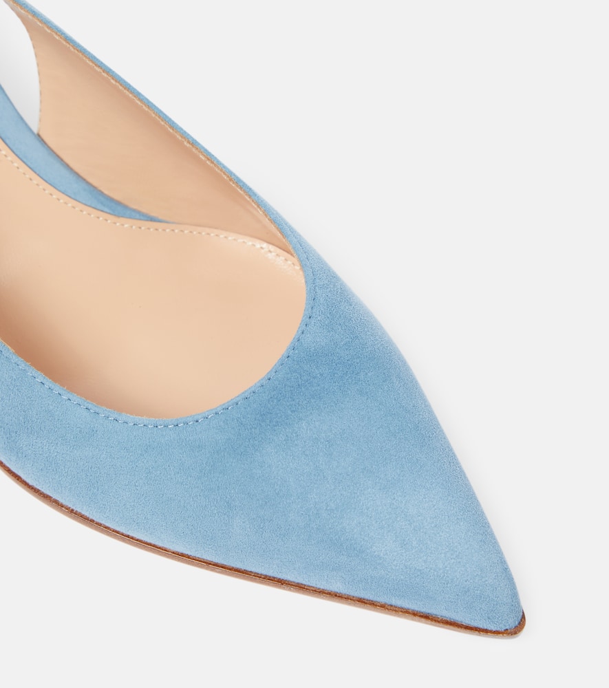 Gianvito Rossi Piper 45 Suede Slingback Pumps In Blue