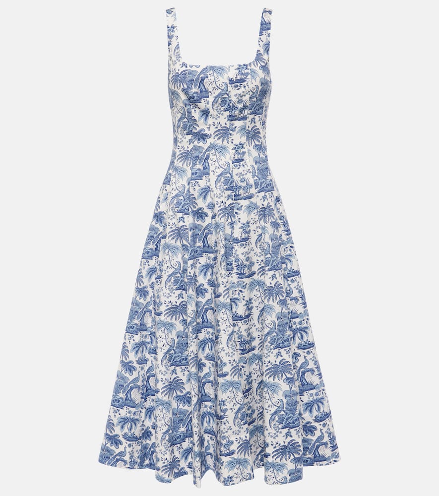 Wells printed cotton poplin midi dress