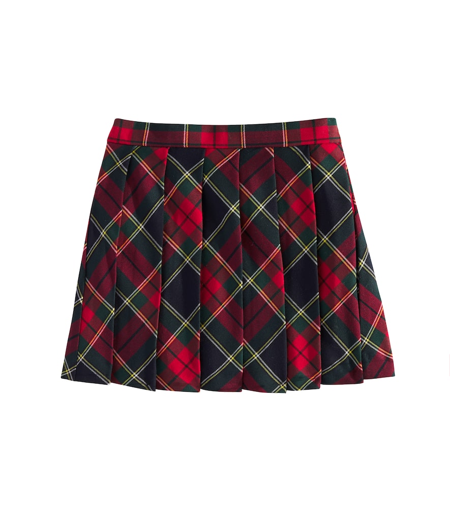 Il Gufo Tartan Check Skirt In Red