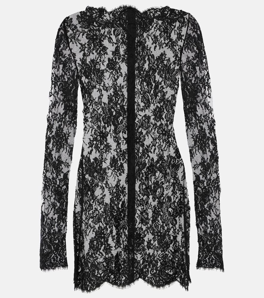Saint Laurent Lace Minidress In Black