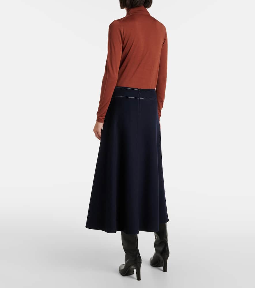 Shop 's Max Mara Nevada Wool Midi Skirt In Black