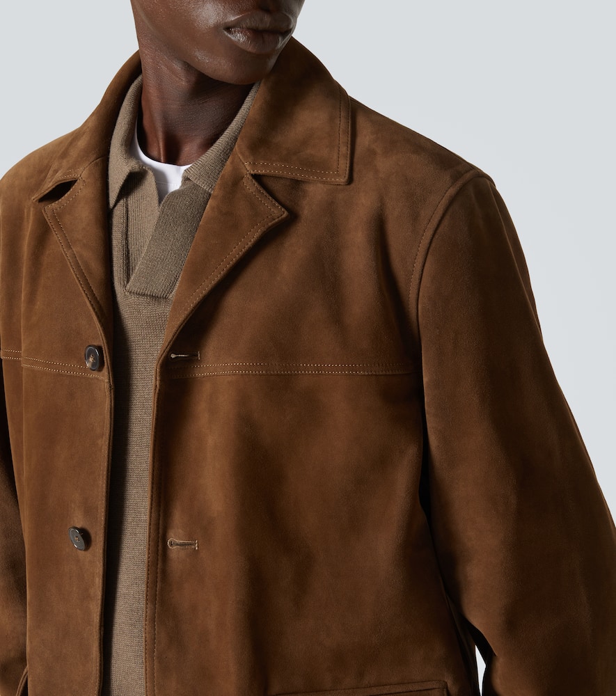 Frame Suede Jacket In Brown