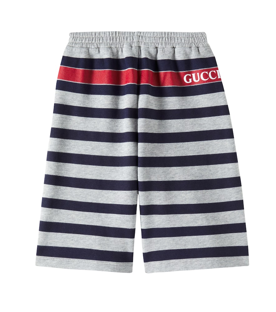 Gucci Cotton Bermuda Shorts In Light Grey Mel/mc