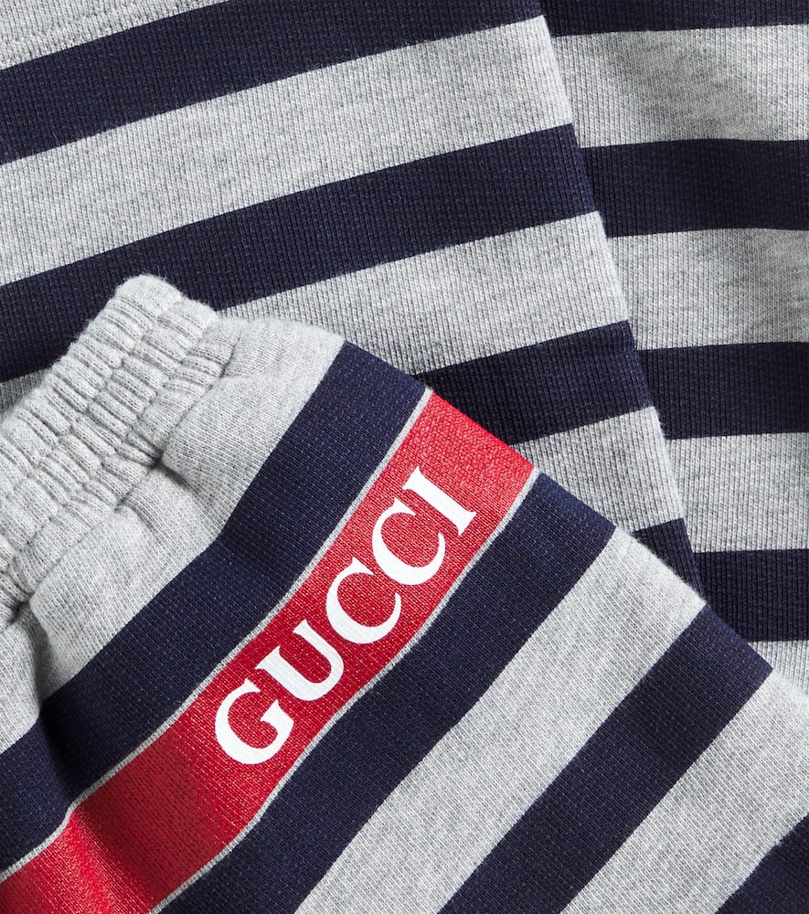 Gucci Cotton Bermuda Shorts In Light Grey Mel/mc
