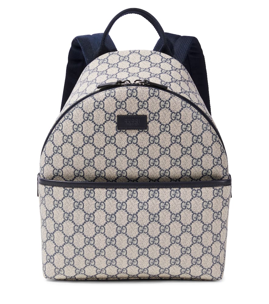 Gucci Kids GG Supreme leather-trimmed canvas backpack