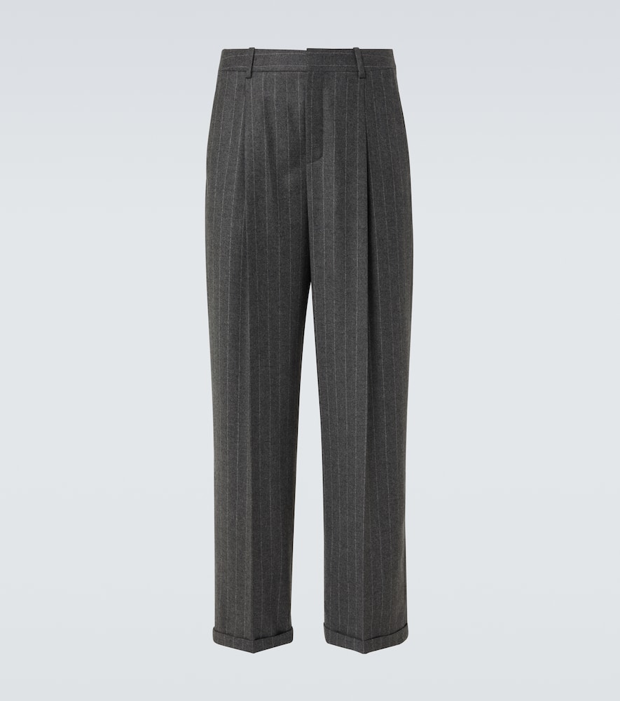 Pinstripe wool and cashmere suit pants