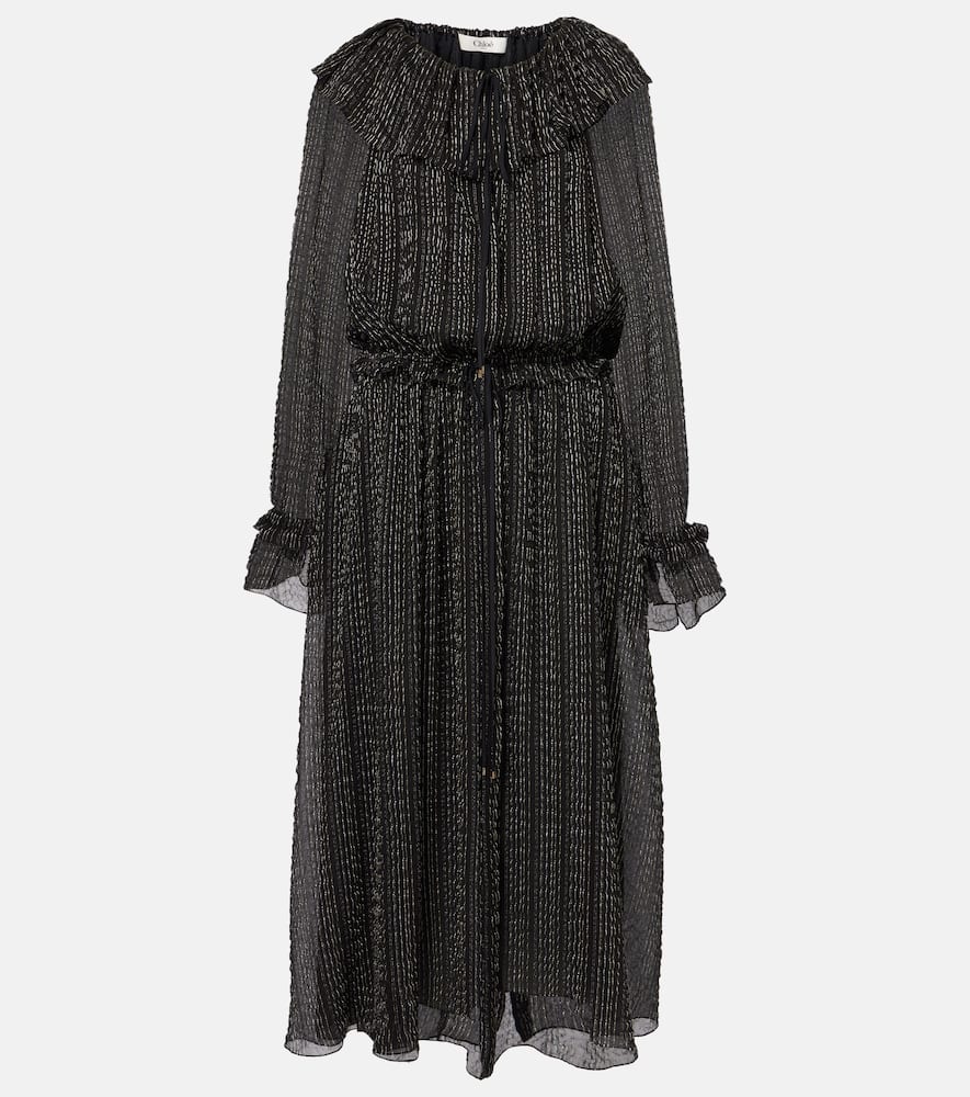 Chloé Ruffled gathered silk-blend gown