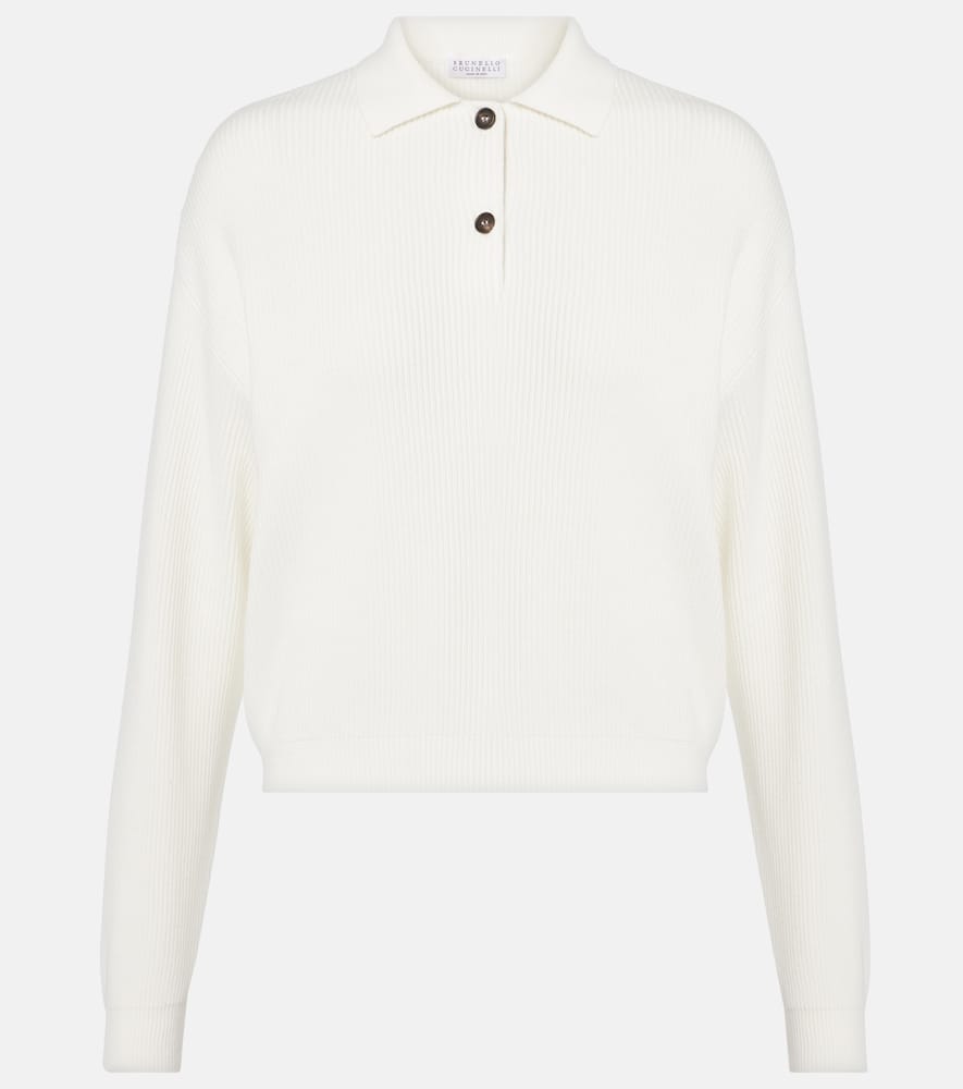 Brunello Cucinelli Ribbed-knit cotton polo sweater
