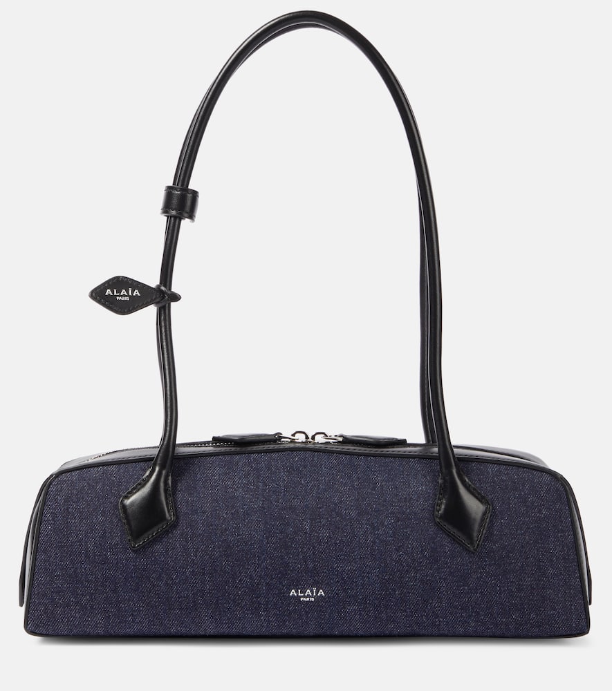 Alaïa Le Teckel Medium Bag In Denim And Leather In Blue