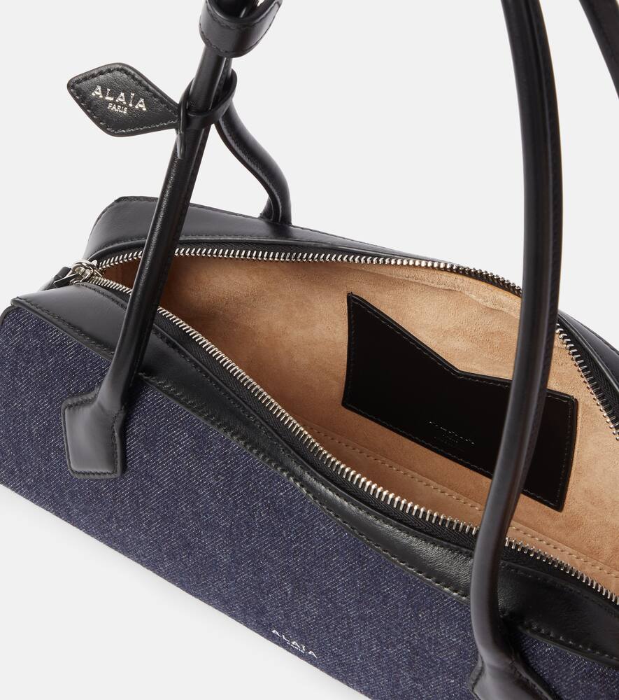 Alaïa Le Teckel Medium Bag In Denim And Leather In Blue