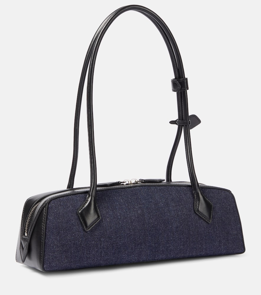 Alaïa Le Teckel Medium Bag In Denim And Leather In Blue