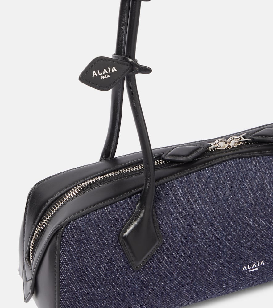 Alaïa Le Teckel Medium Bag In Denim And Leather In Blue