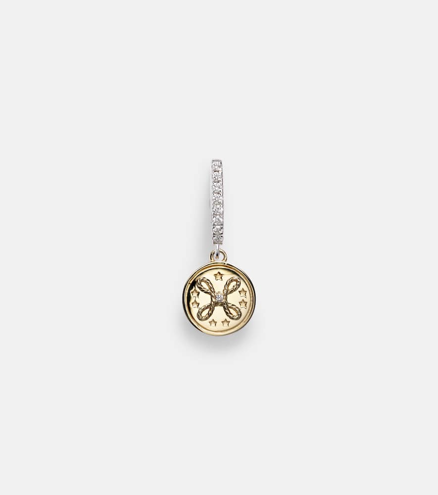 True Love Mini 18kt yellow and white gold single earring with diamonds